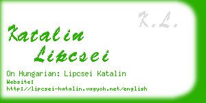 katalin lipcsei business card